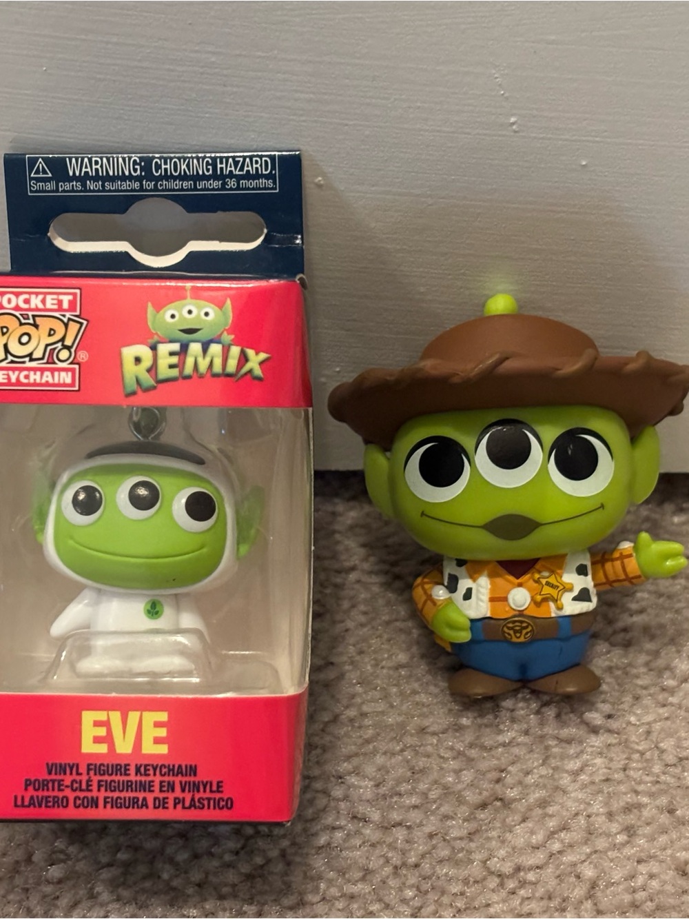 Funko Pocket POP! Keychain Remix Green Alien Eve New Woody Disney Pixar Wall-E